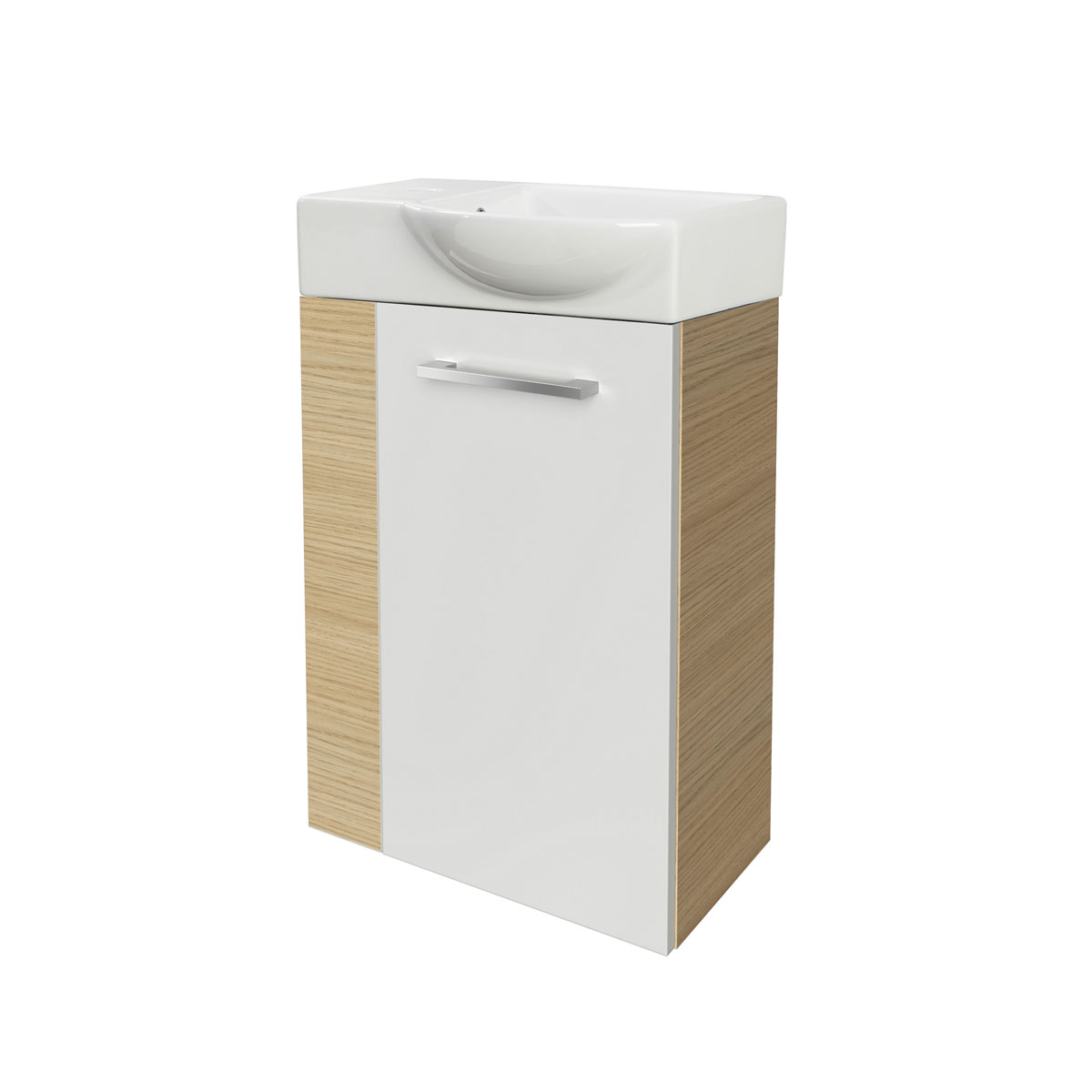 Fackelmann  Gäste-WC Waschtischunterschrank rechts SBC 440 x 600 x 243 mm Sandeiche/Weiß Bild 3