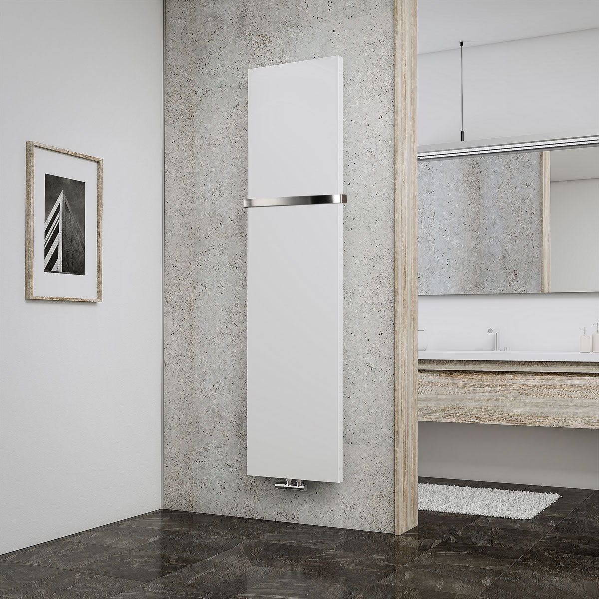 Schulte EP DHK New York inkl Handtuchhalter alpinweiss 1806 x 456 x 76 mm 805 Watt Bild 1