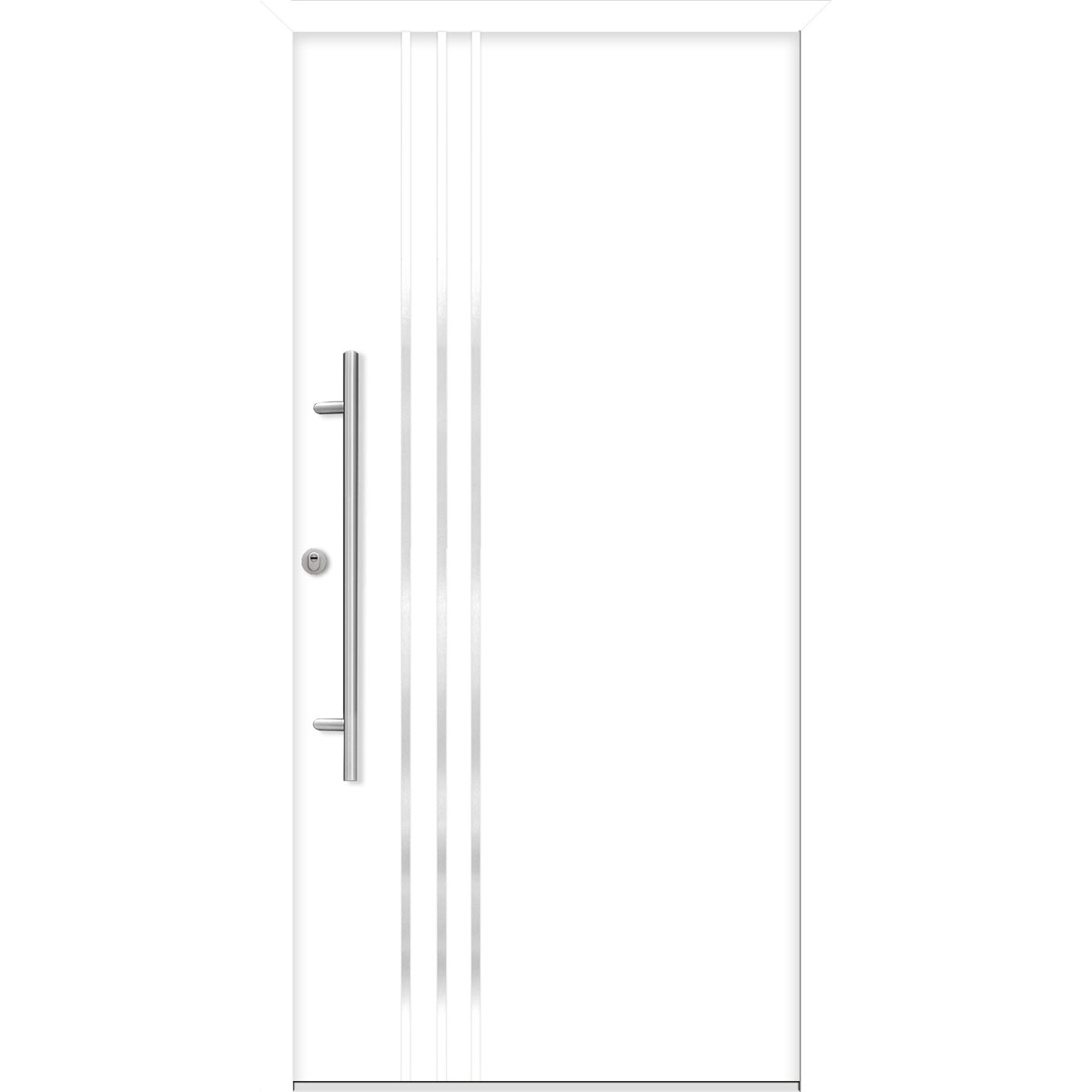SplenDoor  Premium-Haustür Passivedoor Kalmar RC2 energiesparend einbruchsicher weiss 110 x 210 cm links