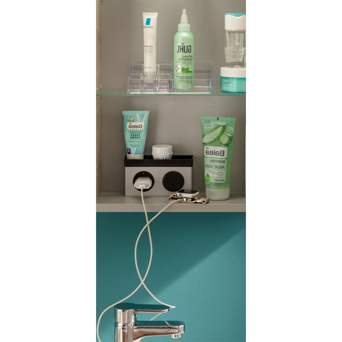 Fackelmann  Gäste-WC Spiegelschrank links SBC 400 x 680 x 153 mm Alaska-Esche Bild 2