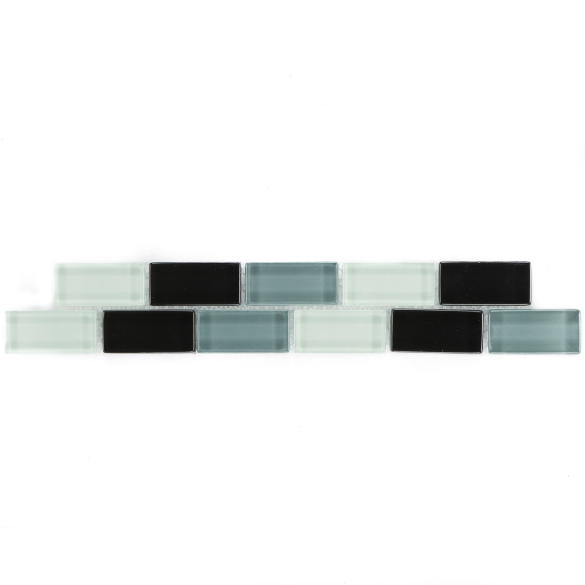 Bordüre „Glasmosaik“, Schwarz/Grau/Weiss, Brick, 30x5 cm