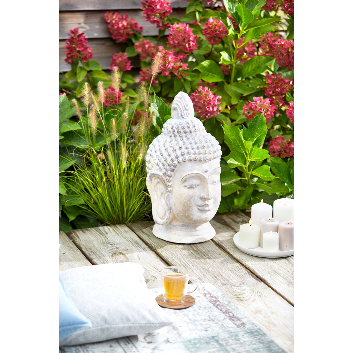 Buddha-Kopf creme antikes Finish Bild 2