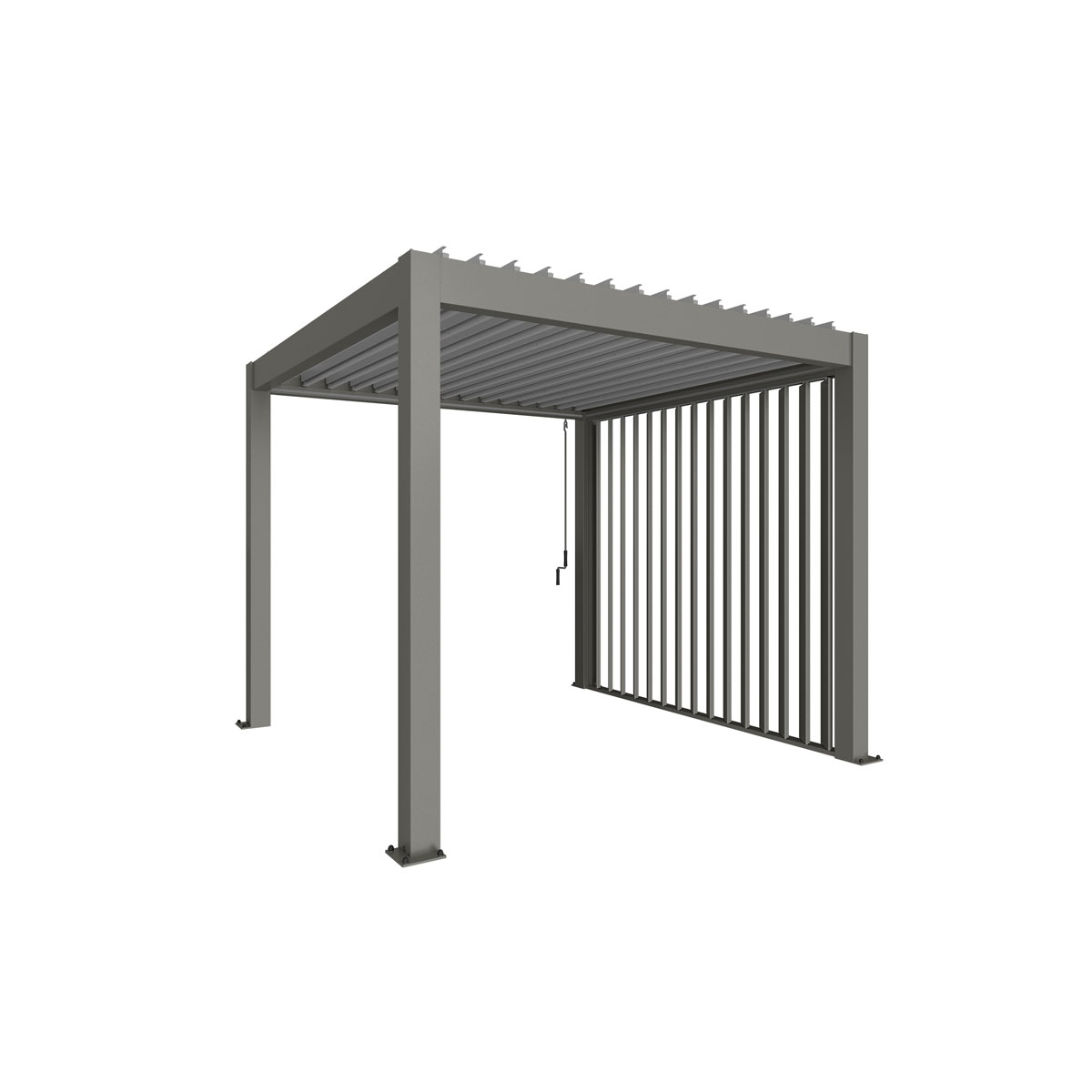 Biohort Lamellenseitenwand Gr. 3m quarzgrau-metallic