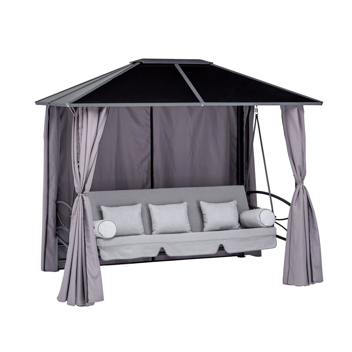 Haveson Hollywoodschaukel Teneriffa anthrazit/grau 258 x 245 x 176 cm