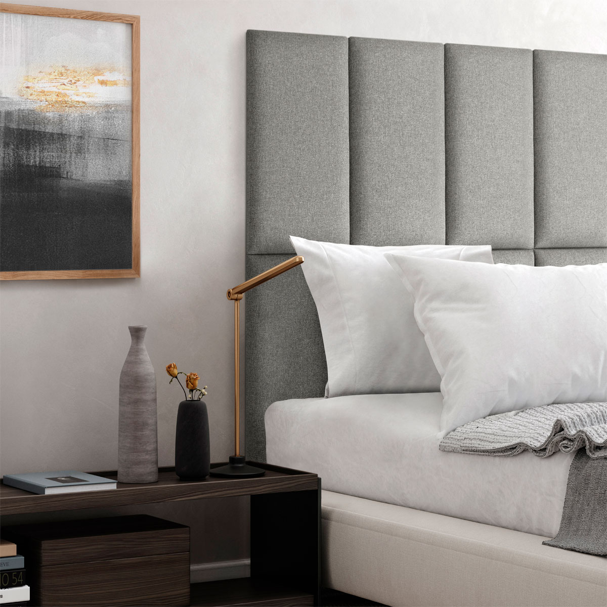 Mollis Polsterpaneele grau 60 x 30 cm Bild 2