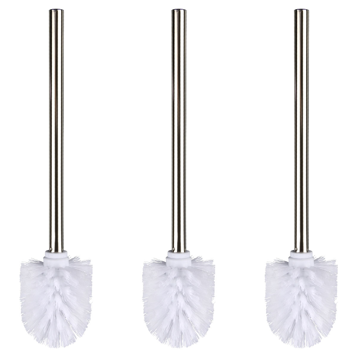Wenko  WC-Bürste mit Edelstahlstiel Glänzend 3er Set Durchmesser 8 x 35 cm