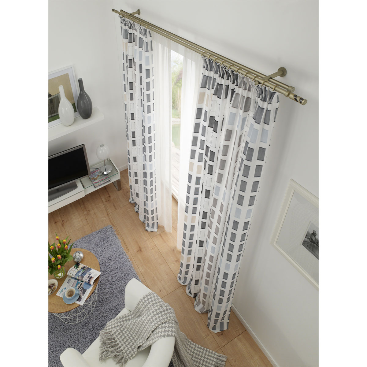 Gardinia Kombi-Träger Kira 2-läufig Durchmesser 19 mm champagner Bild 5