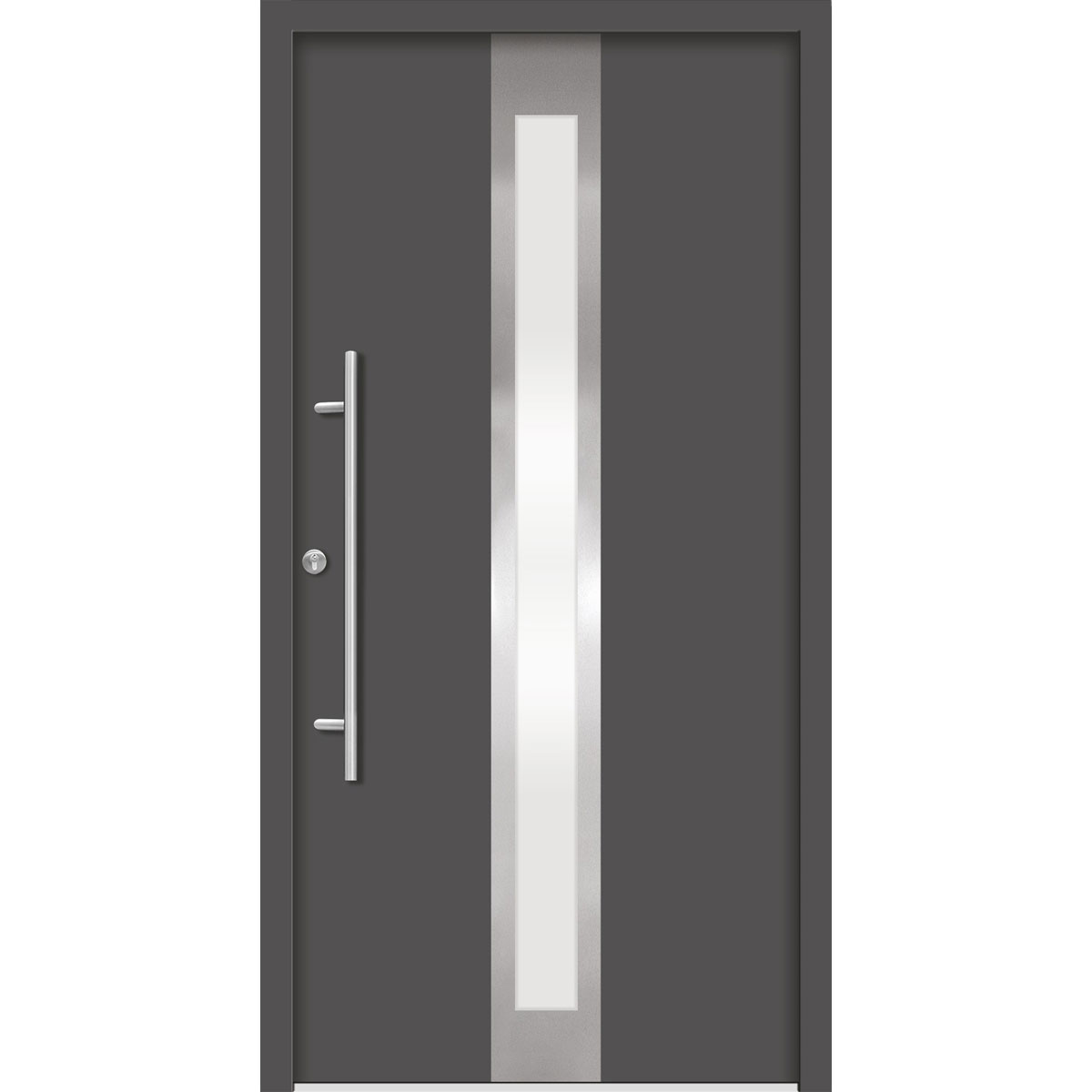SplenDoor  Premium-Haustür Passivedoor Stockholm energiesparend anthrazit 100 x 200 cm links