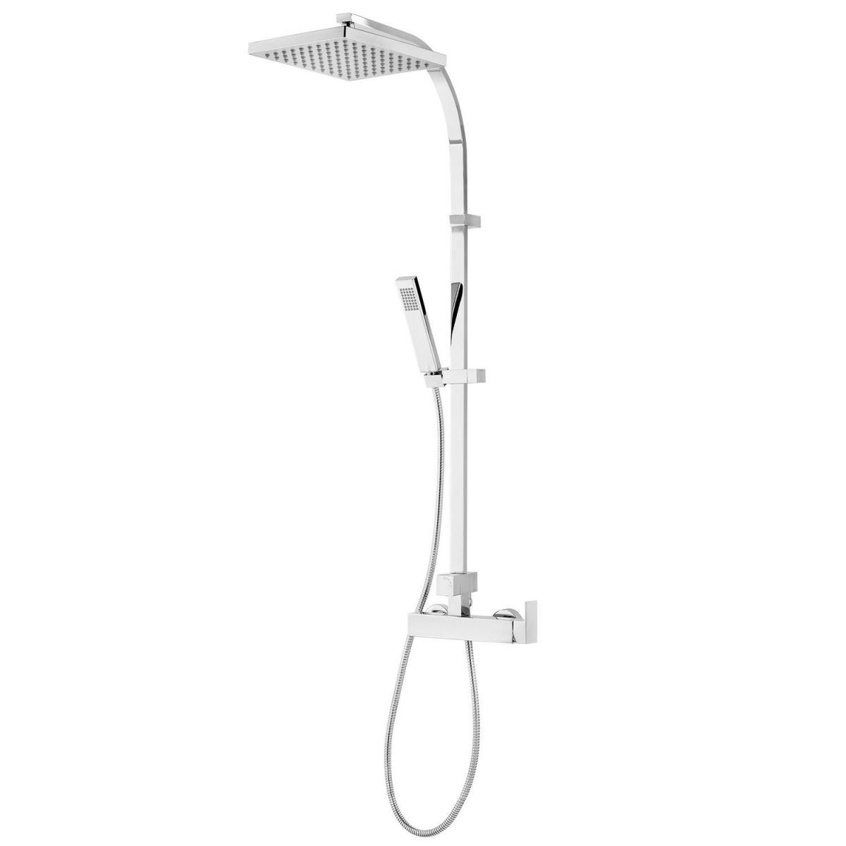 Schulte DuschMaster Rain II Square mit Einhebelmischer Kopfbrause eckig chrom Bild 1