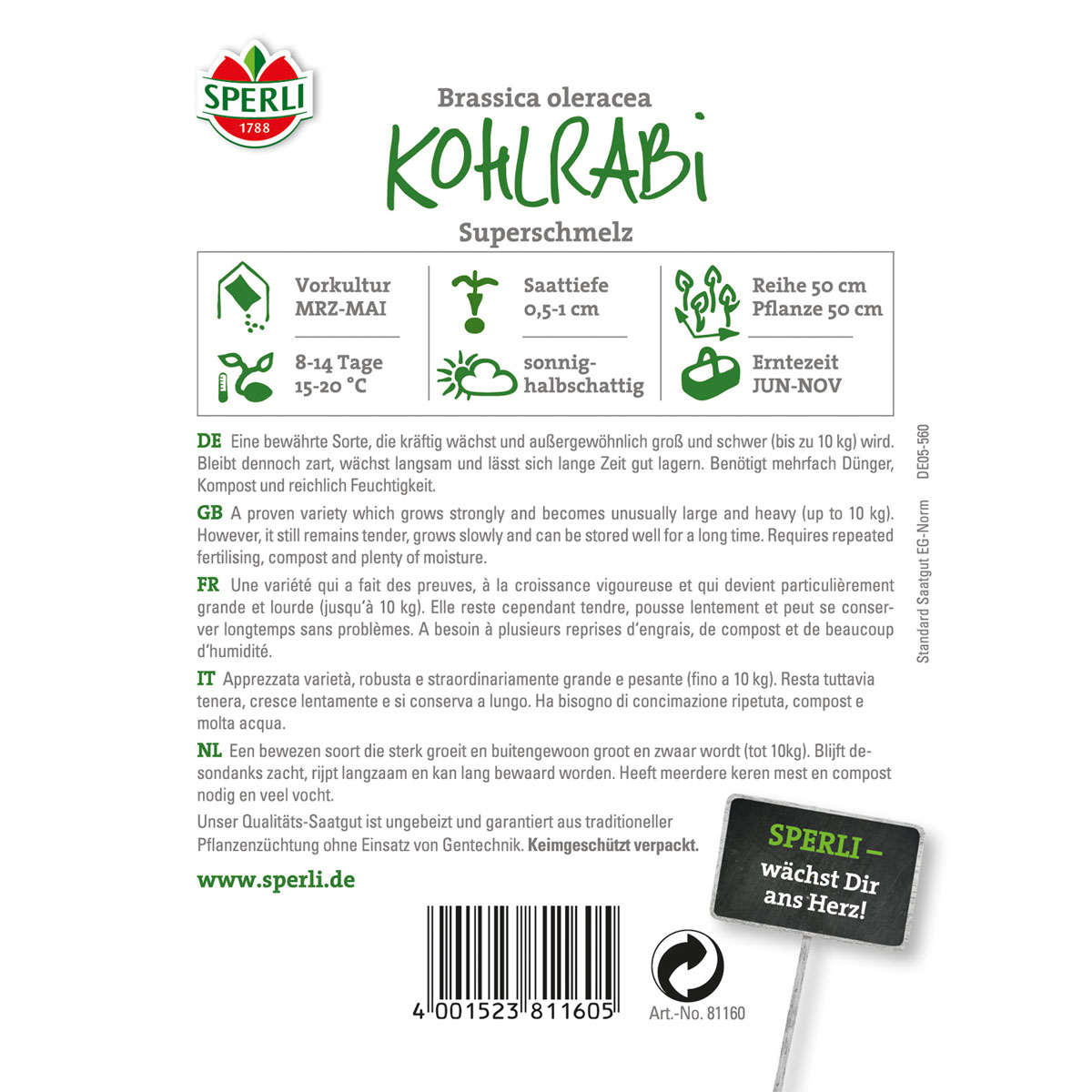 Sperli Kohlrabi Superschmelz Bild 2