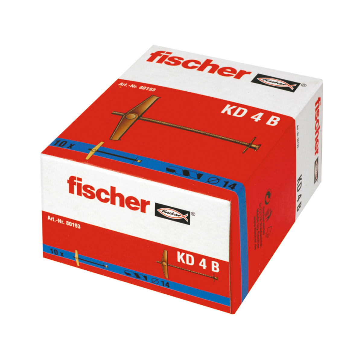 Fischer Kippdübel KD 4 ohne Haken 10 Stück Fischer Kippdübel KD 4 ohne Haken 10 Stück