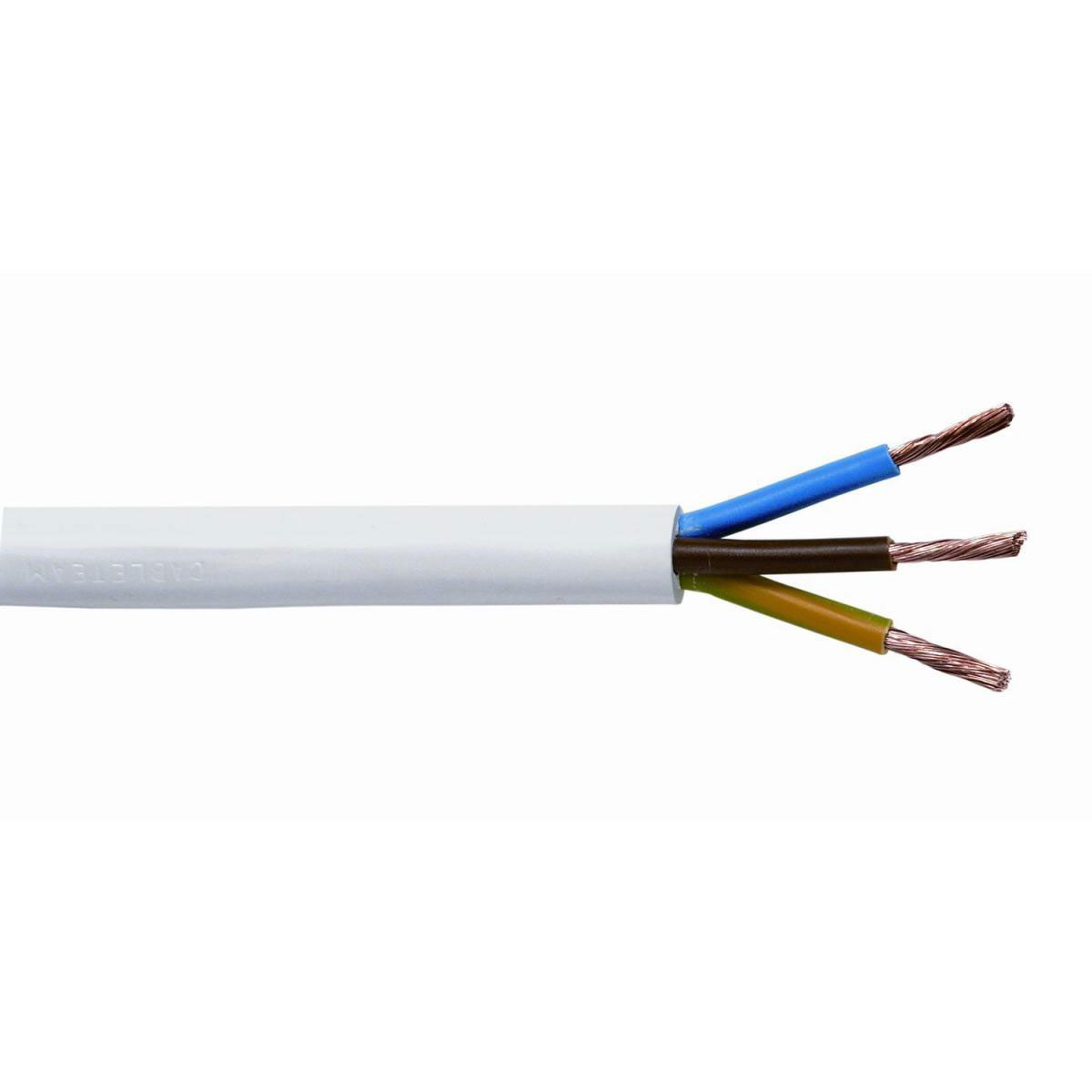 Schlauchleitung H05VV-F 3G 1,5 weiß 10 m