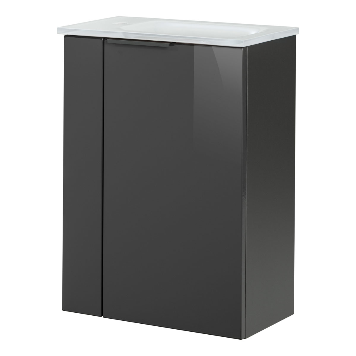 Fackelmann  Gäste-WC Waschtischunterschrank rechts SBC 440 x 600 x 243 mm anthrazit Bild 3