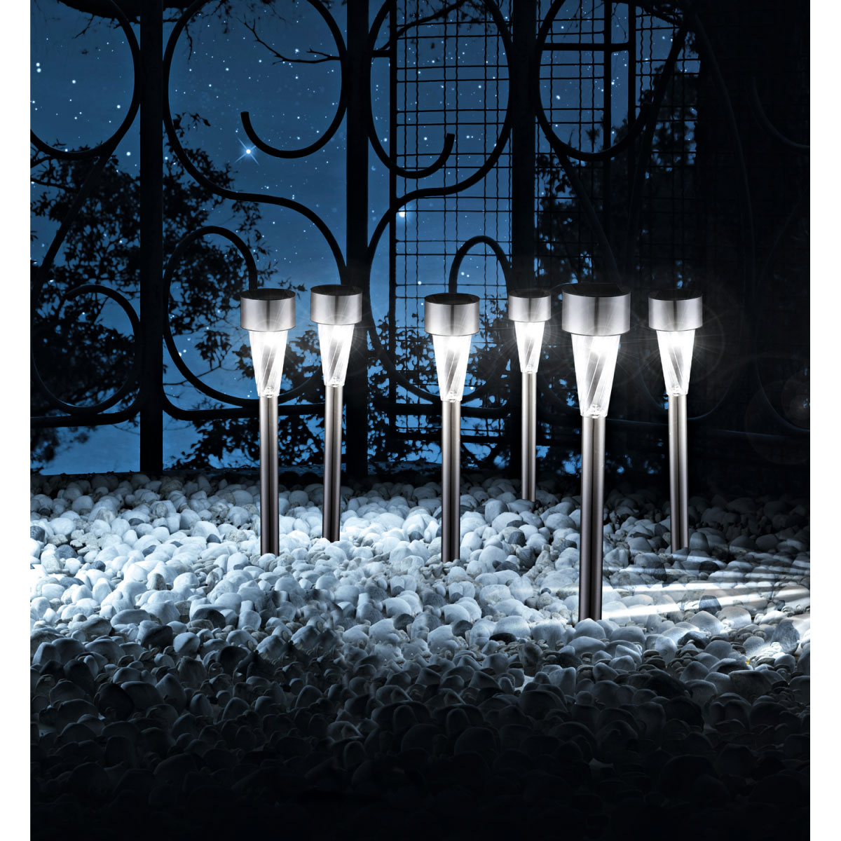 Flector Garten LED-Solar-Leuchten Mercury silber 6er-Set Bild 2