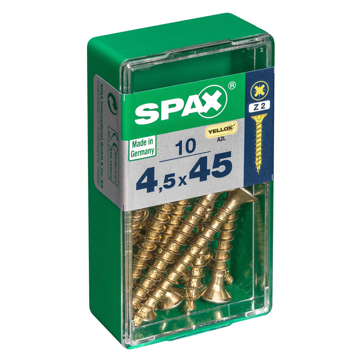 Spax Universalschrauben Yellox Senkkopf 4,5 x 45 S 10 Stück Bild 2