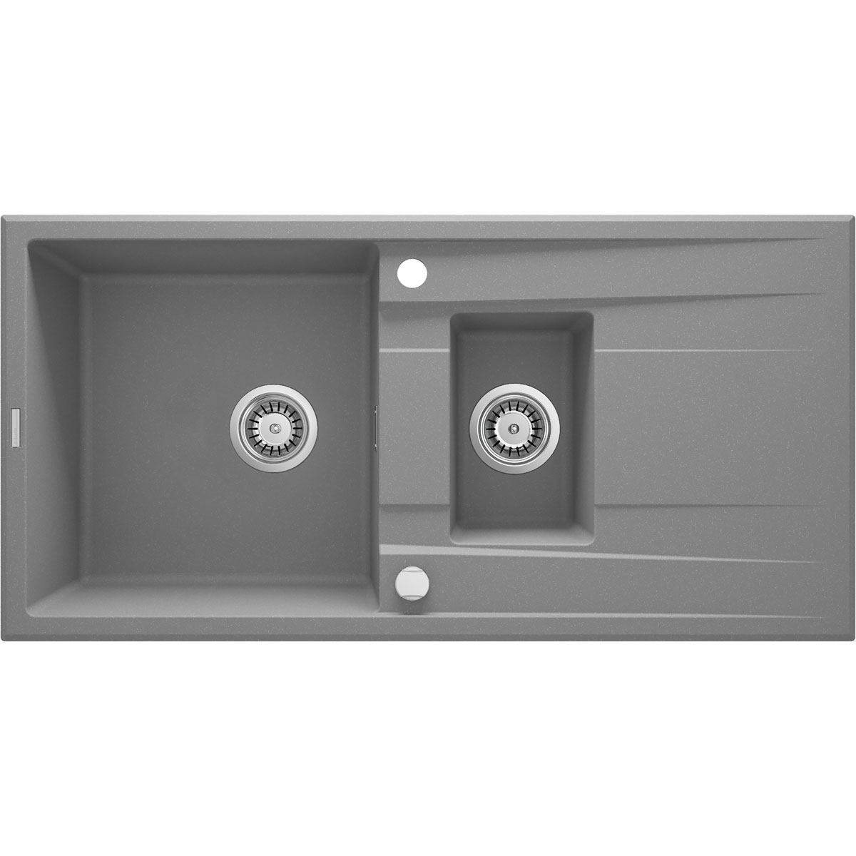 deante  1,5 Becken Granitspüle ERIDAN mit Abtropffläche grau metallic deante  1,5 Becken Granitspüle ERIDAN mit Abtropffläche grau metallic