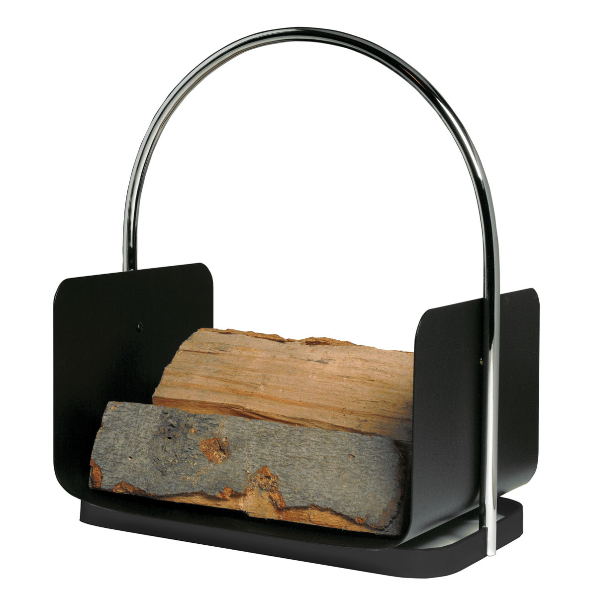 Holzkorb 41 x 50 x 30 cm schwarz/silber