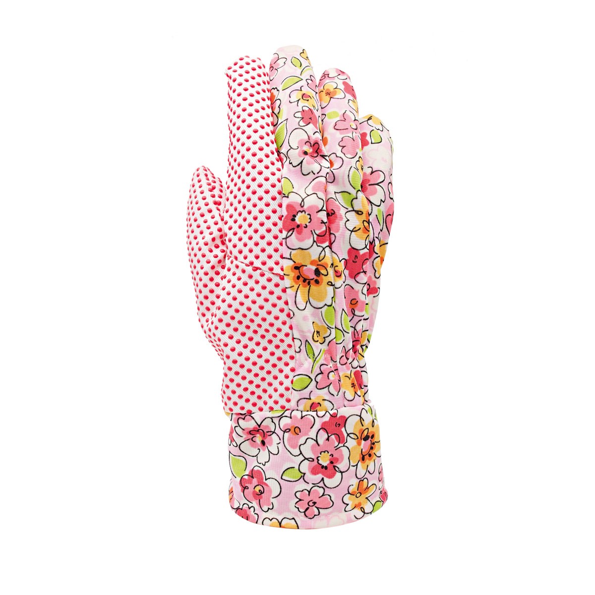 Gartenhandschuh Damen geblümt mit Noppen Größe 8