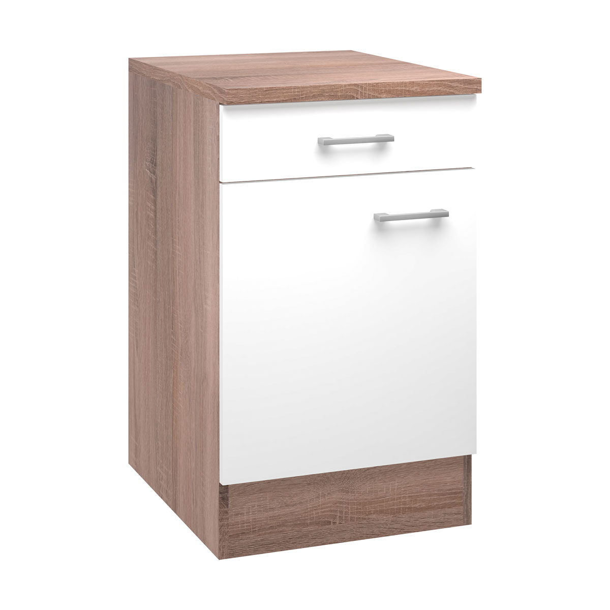 Flex-Well Küchenunterschrank „Samoa“, 50x85x60 cm, weiß/Sonoma Eiche Bild 1