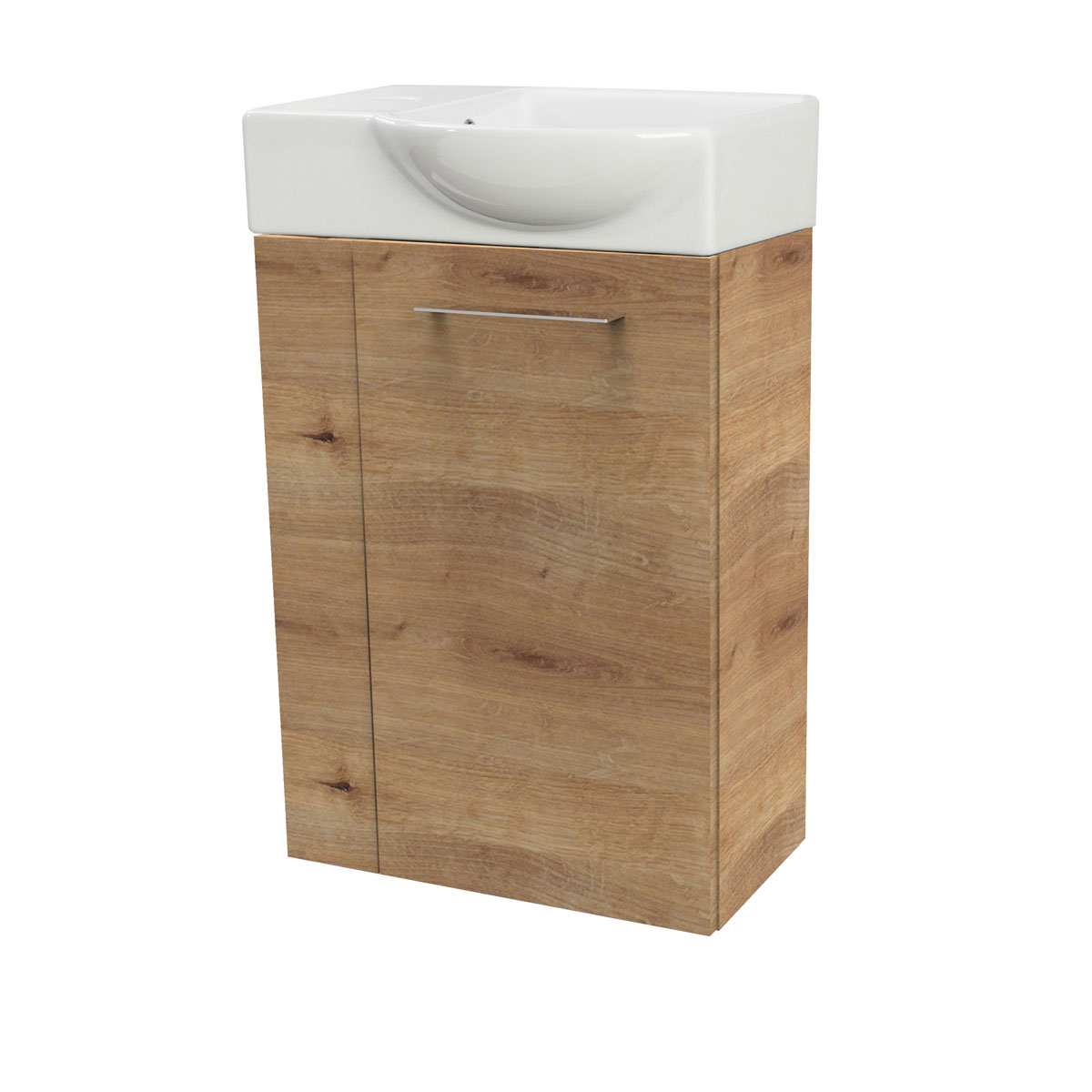 Fackelmann  Gäste-WC Waschtischunterschrank rechts SBC 440 x 600 x 243 mm AstEiche Bild 2