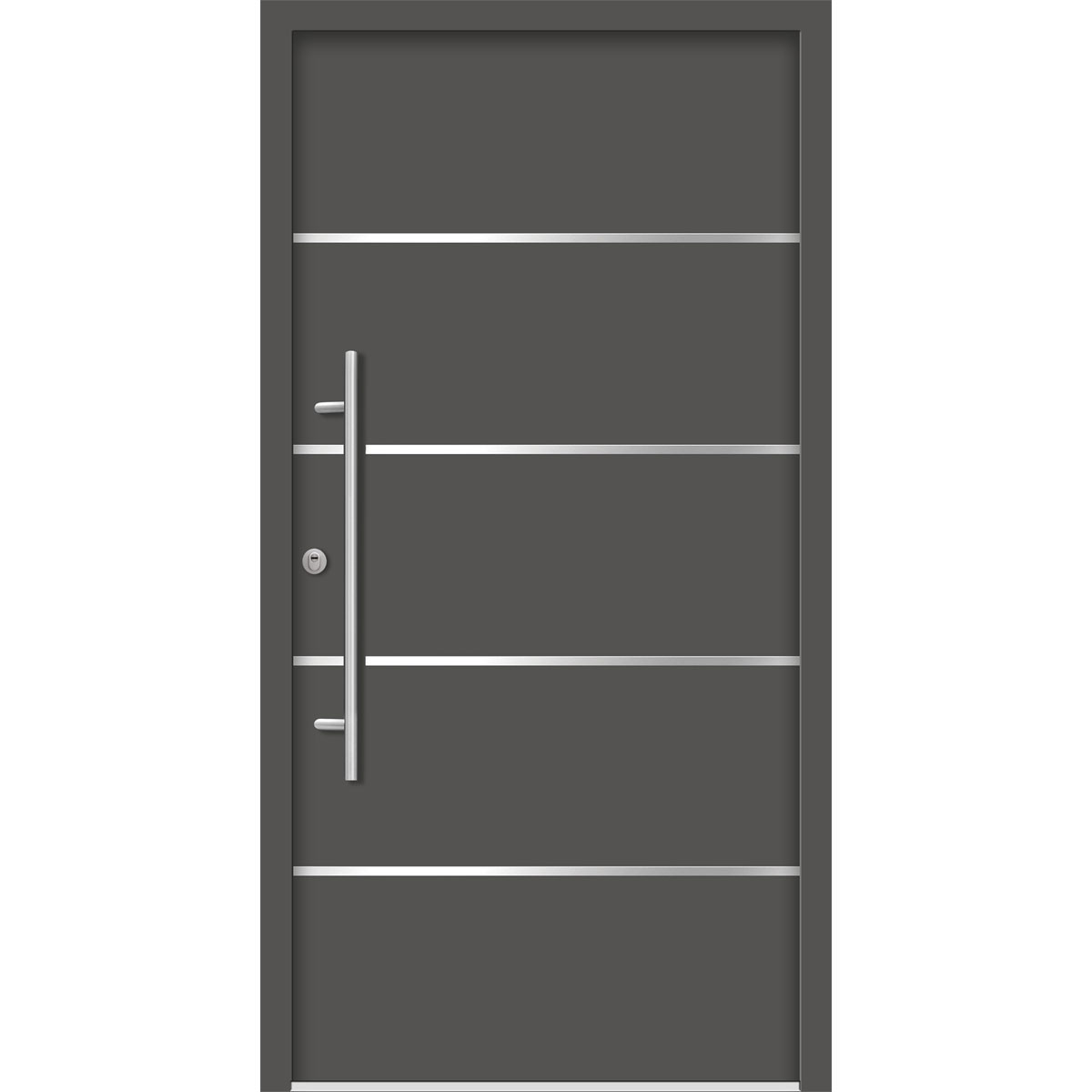 SplenDoor Premium-Haustür Passivedoor Visby RC2 energiesparend einbruchsicher anthrazit 110 x 210 cm links