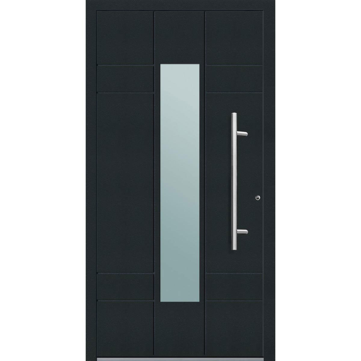 Aluminium Sicherheits-Haustür Como Exklusiv 75 mm anthrazit 100 x 210 cm Anschlag rechts inkl Griffset