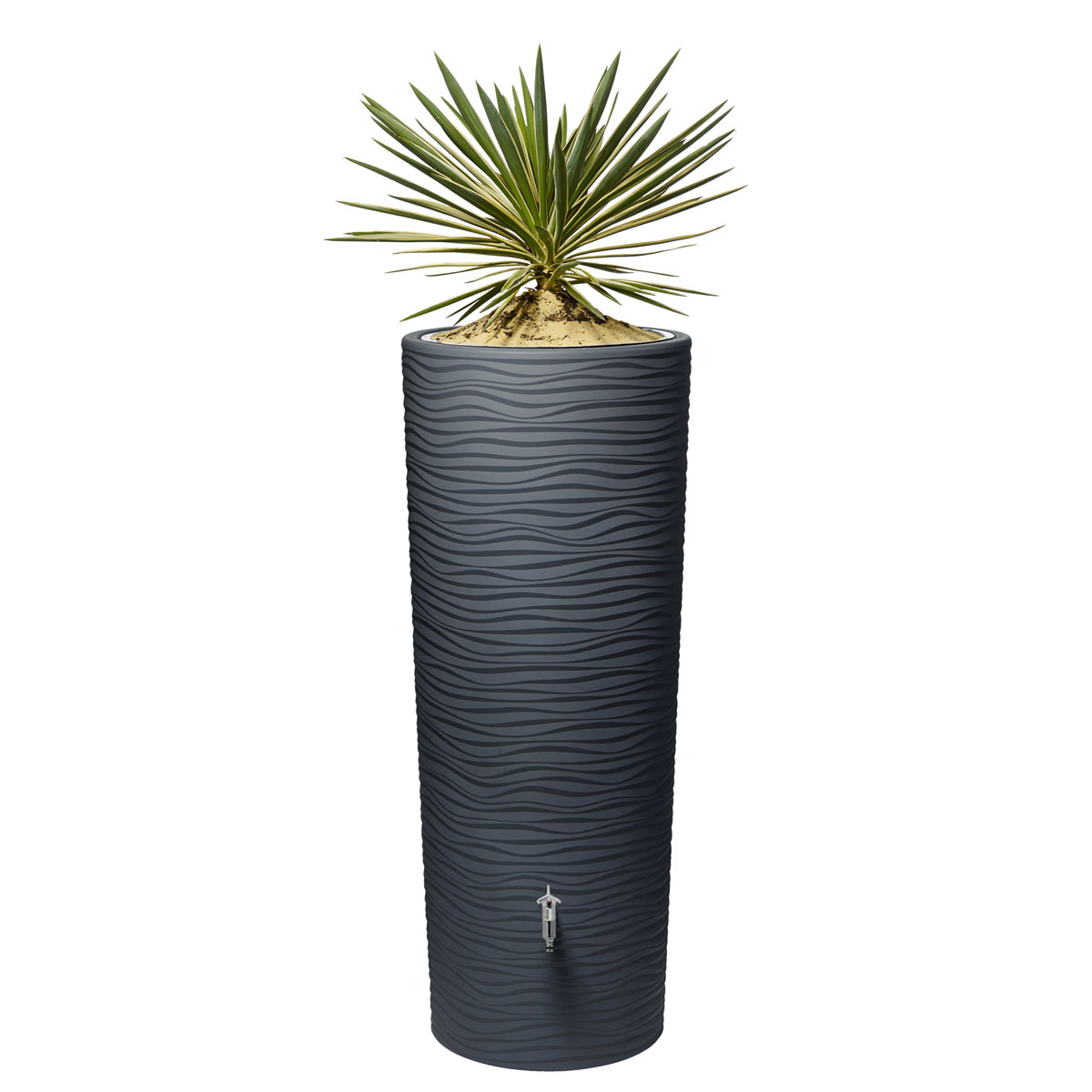 Garantia  Regentonne Natura 2in1 350 Liter graphite grey inkl. Pflanzschale