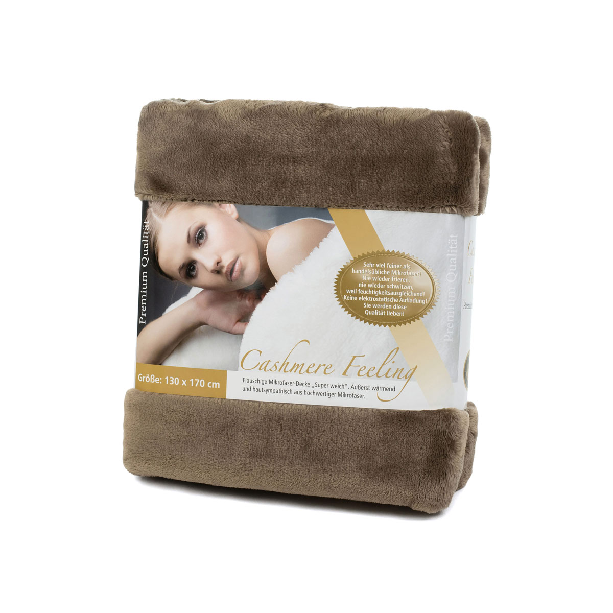 Gözze Cashmere Decke Feeling 130 x 170 cm taupe