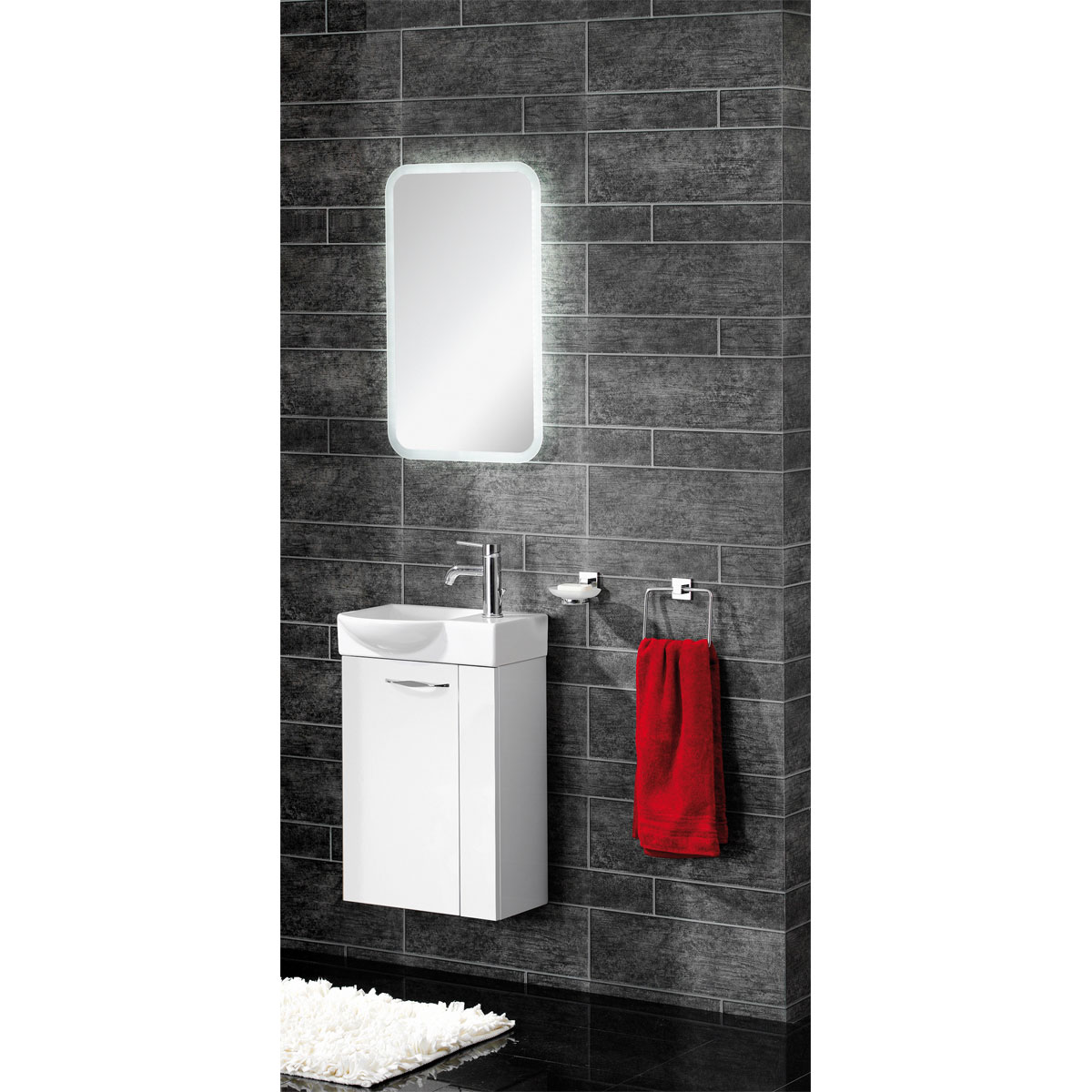 Fackelmann Keramik-Waschbecken für Gäste-WC 45 x 11 x 32 weiß Bild 5