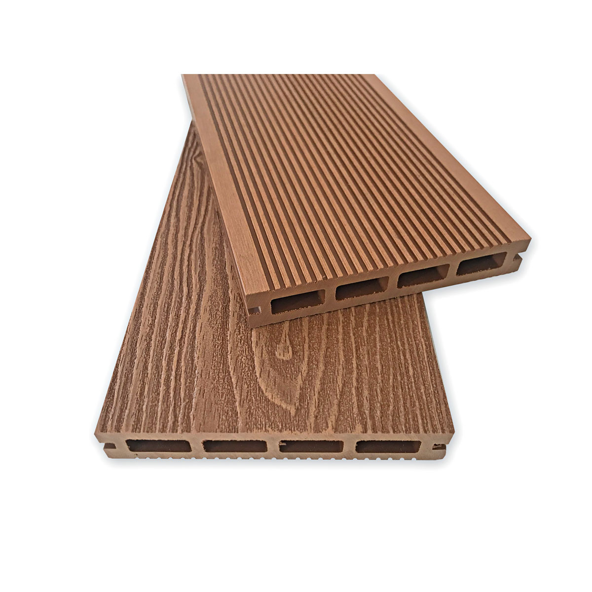 Hartmann WPC-Terrassendiele braun geriffelt 200 x 14,5 x 2,3 cm