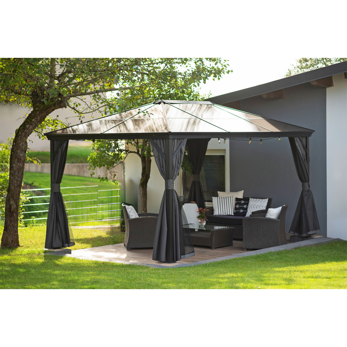 Sojag Pavillon Verona 1014 inkl. Moskitonetz 298,3x422,5x261cm Anthrazit Bild 5