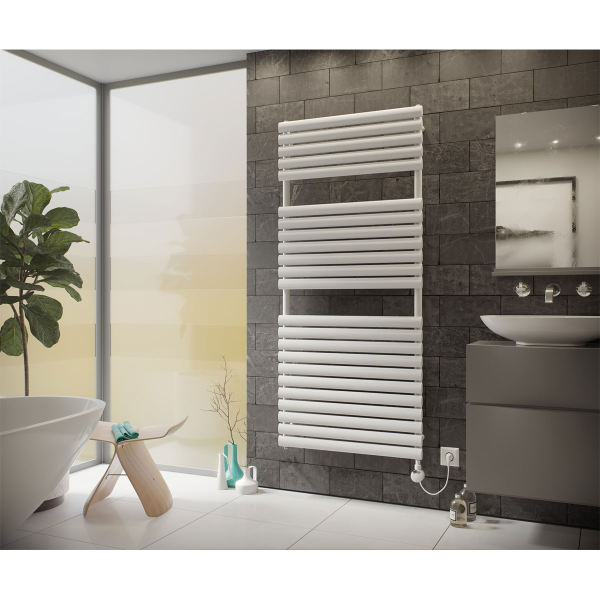 Ximax  Elektrischer Handtuchwärmer Nestor 1802 x 600 mm 900 Watt Typ 4 Weiß Bild 1