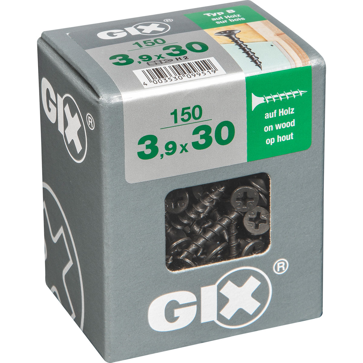 Gix Schnellbauschraube B Trompetenkopf 3,9 x 30 mm 150 Stück Gix Schnellbauschraube B Trompetenkopf 3,9 x 30 mm 150 Stück