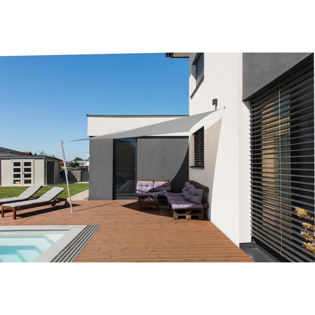 Dreieck-Segel Capri 4 x 4 x 4 m grau Bild 2