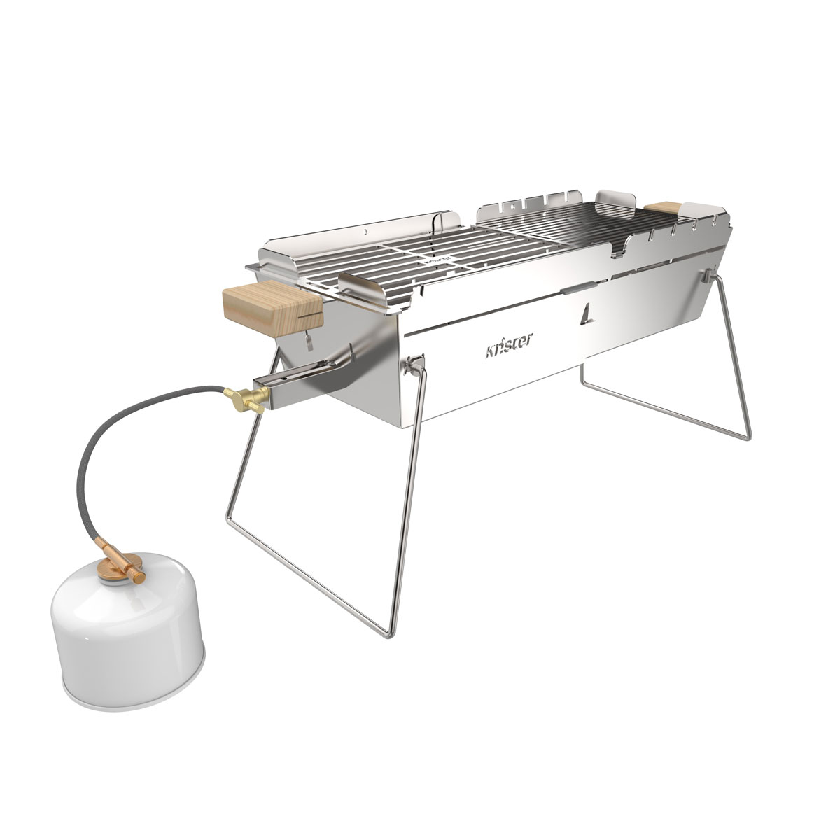 Knister Gasgrill Grillfläche 20 x 28-49 cm auseinanderziehbar
