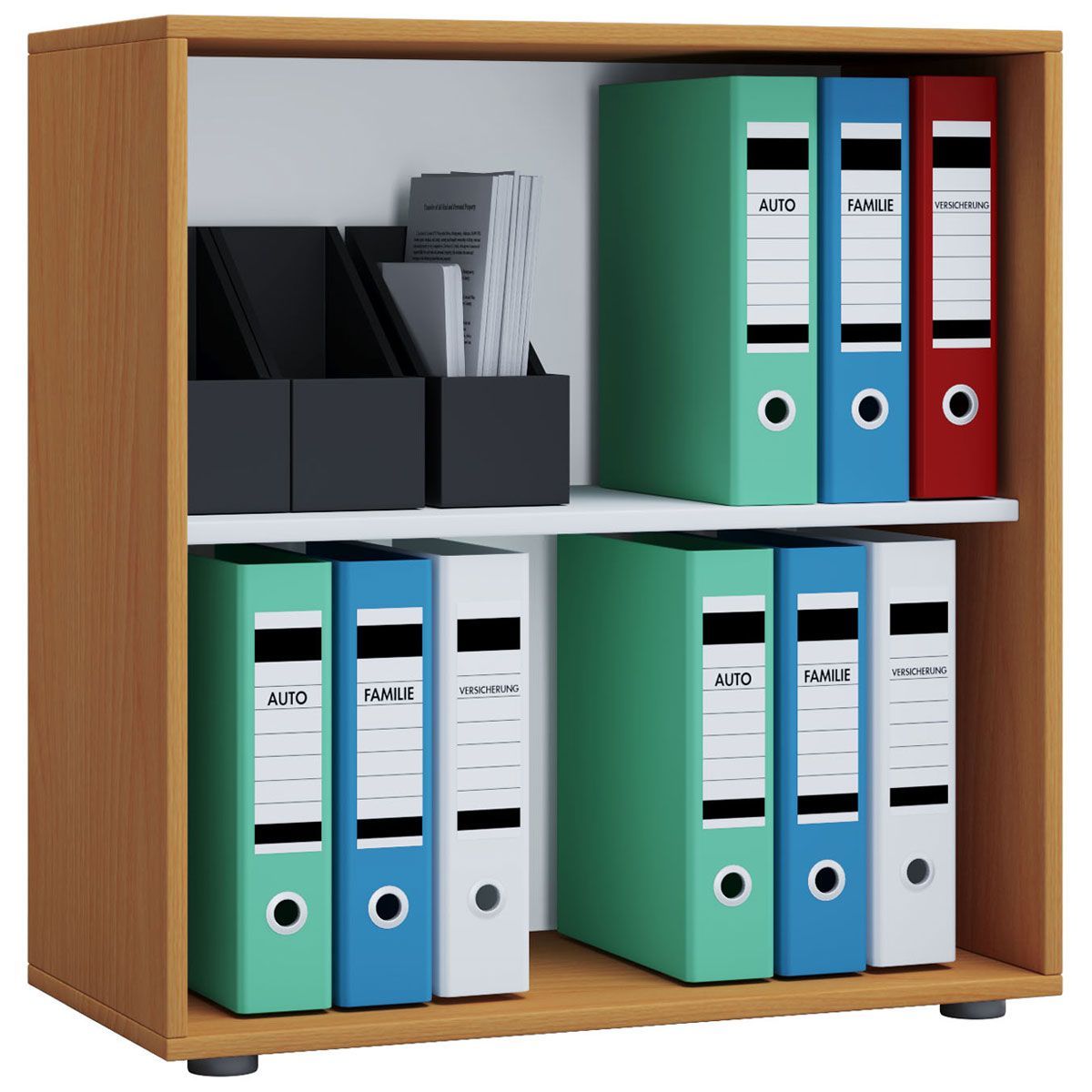 Büroregal Lona L ohne Türen Buche