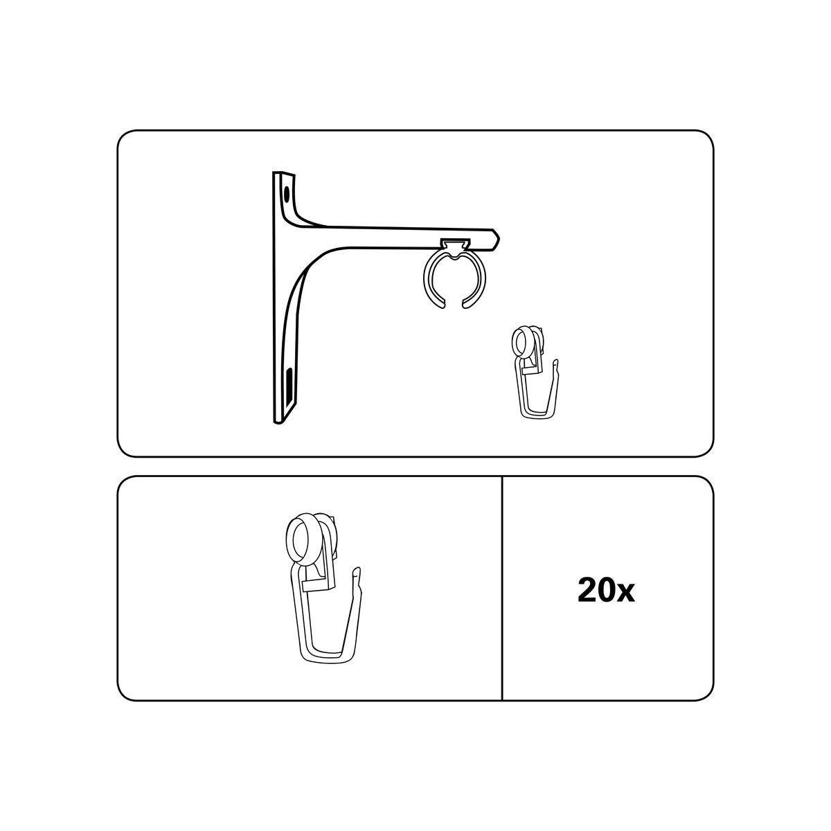Gardinia Rollringe für Gardinenstange Paros weiß 20 Stück Bild 2