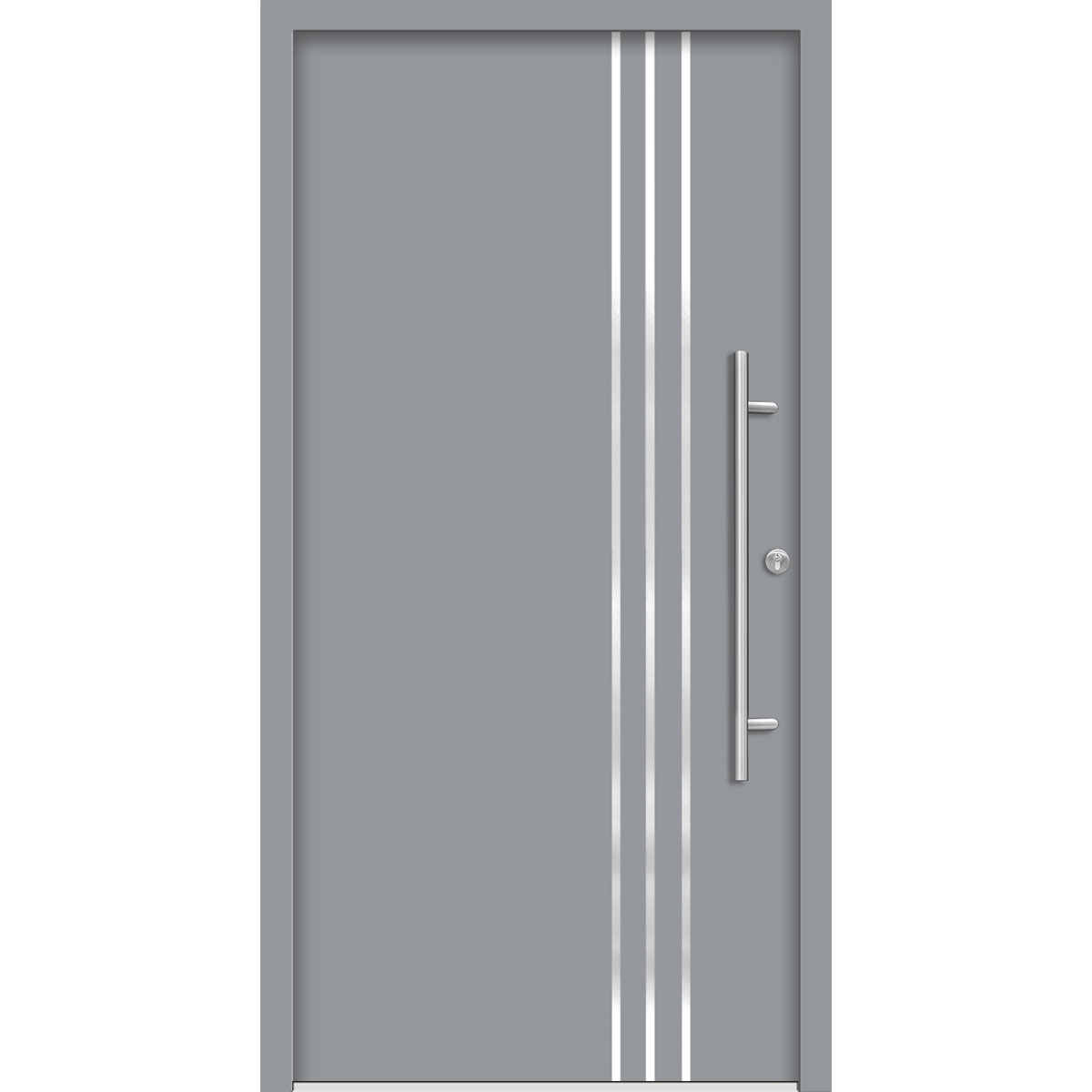 SplenDoor Premium-Haustür Passivedoor Kalmar energiesparend grau 110 x 210 cm rechts