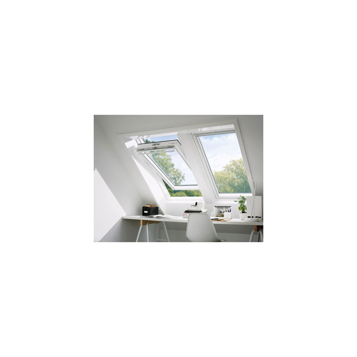 Velux Klapp-Schwing Fenster GPU CK06 0070 55 x 118 cm grau Bild 3