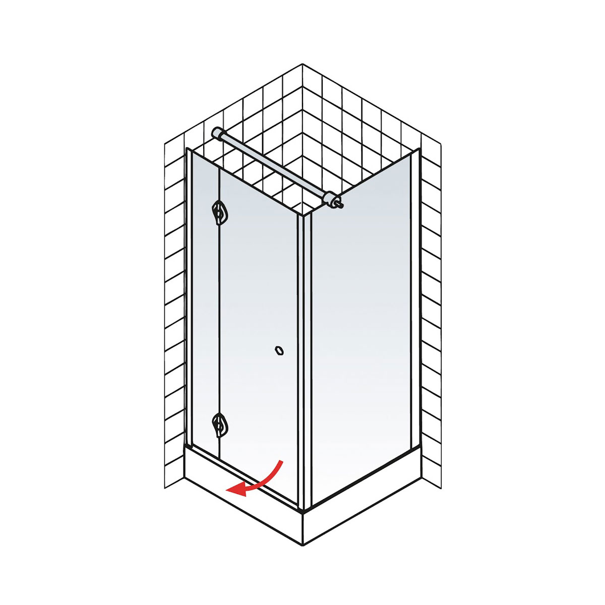 Schulte Drehtür MasterClass inkl Seitenwand Montage auf Duschwanne links Bild 3