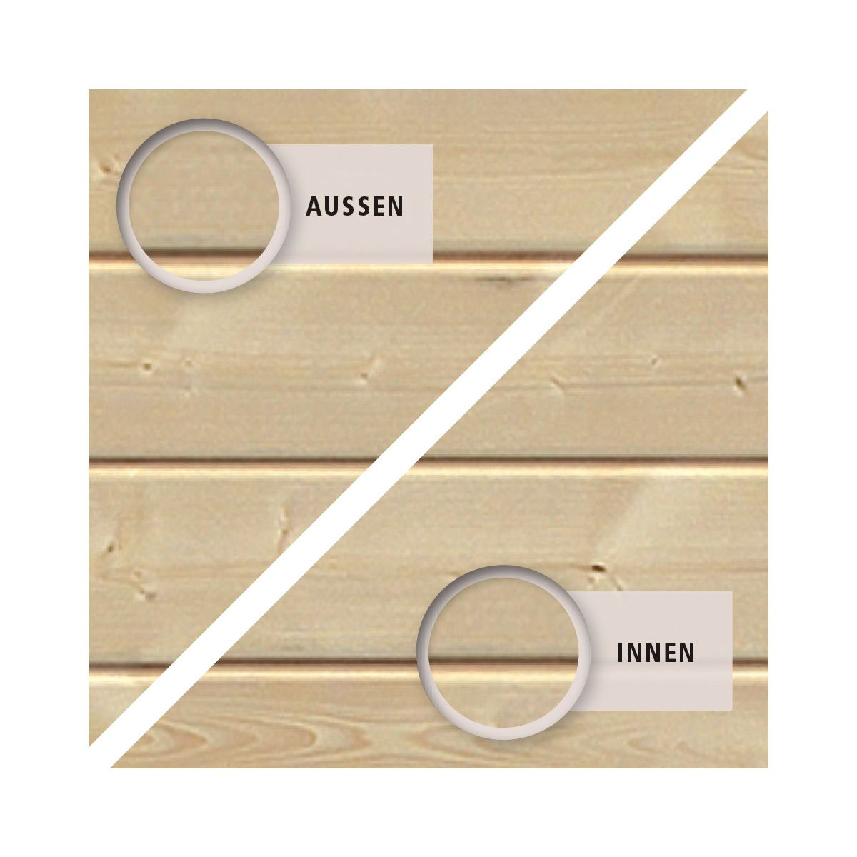 Karibu Fußboden für Sockelmaß 370 x 310 cm naturbelassen