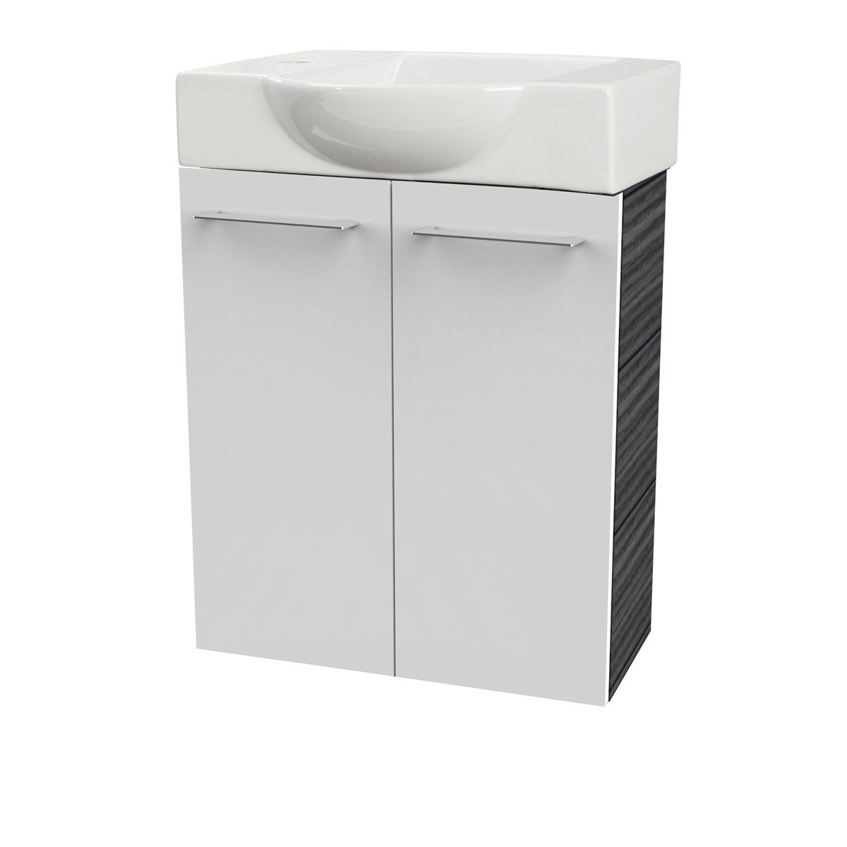 Fackelmann  Gäste-WC Waschtischunterschrank SBC 520 x 600 x 243 mm DarkOak/Weiß Bild 2