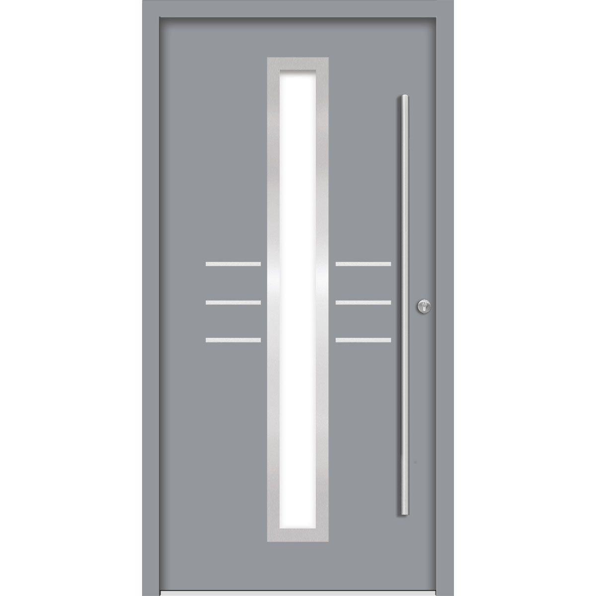SplenDoor Premium-Haustür Passivedoor Lund energiesparend grau 100 x 200 cm rechts