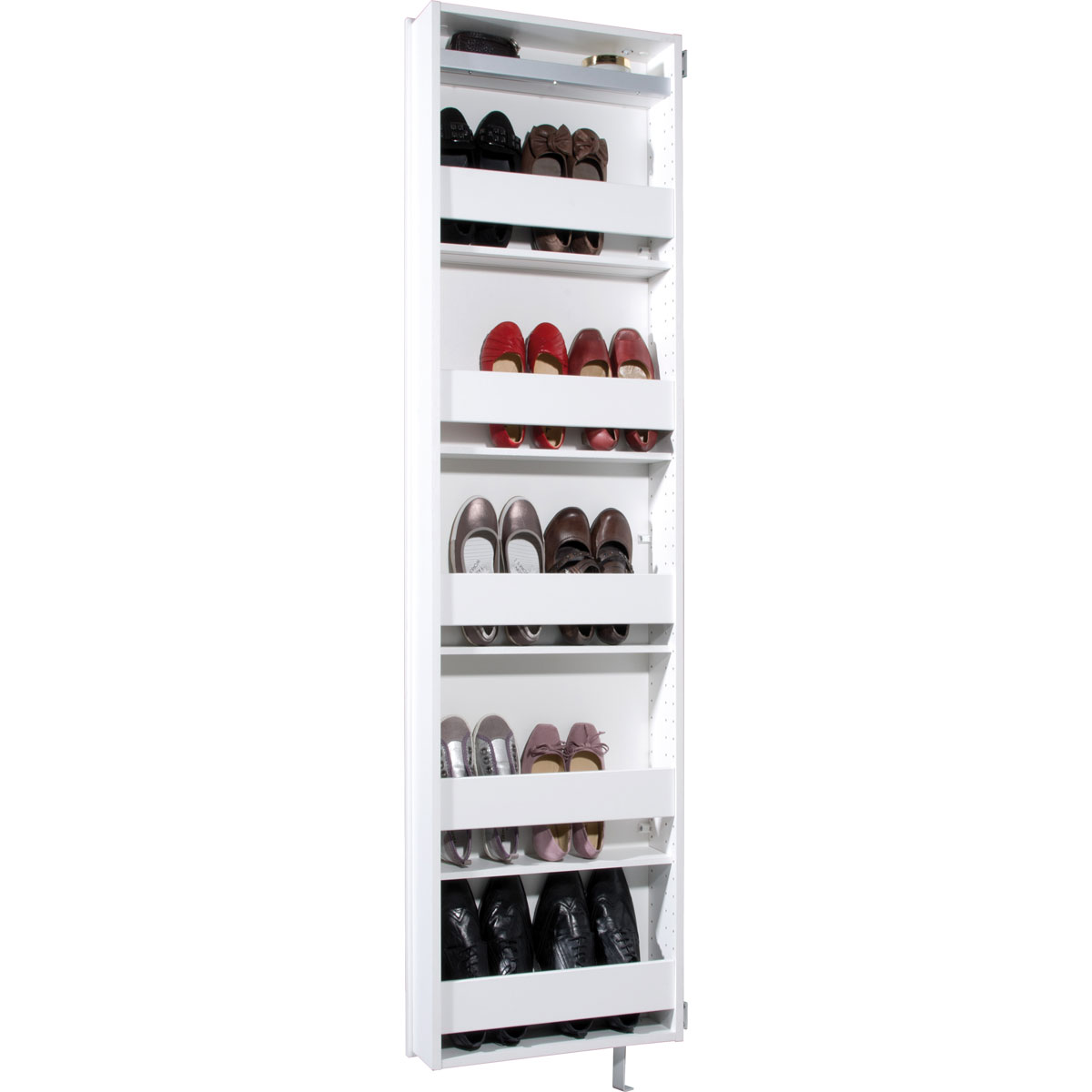 Drehschrank Ordnung mit Spiegelfront 50 x 195 x 18 cm weiß Bild 3