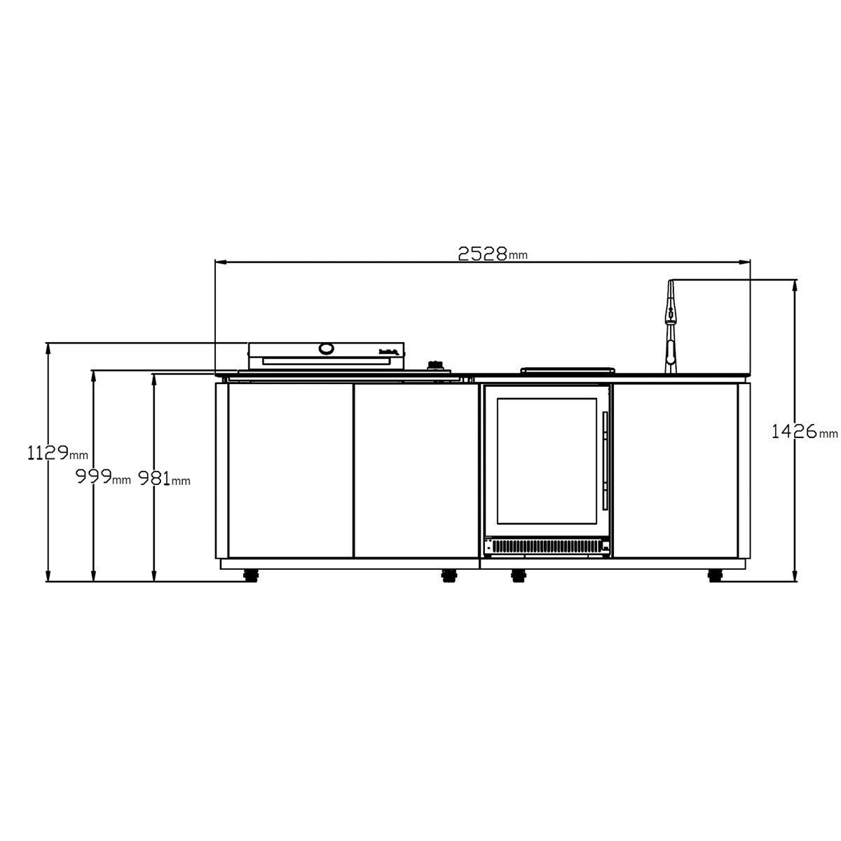Buschbeck Outdoorküche Sheffield 253x110x143cm Keramikverkleidung weiß Bild 10