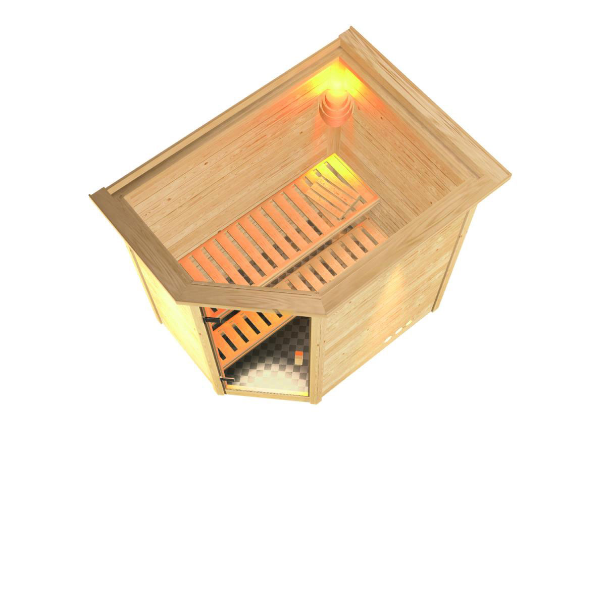 Karibu Systemsauna Svea Eckeinstieg ohne Ofen Bild 3