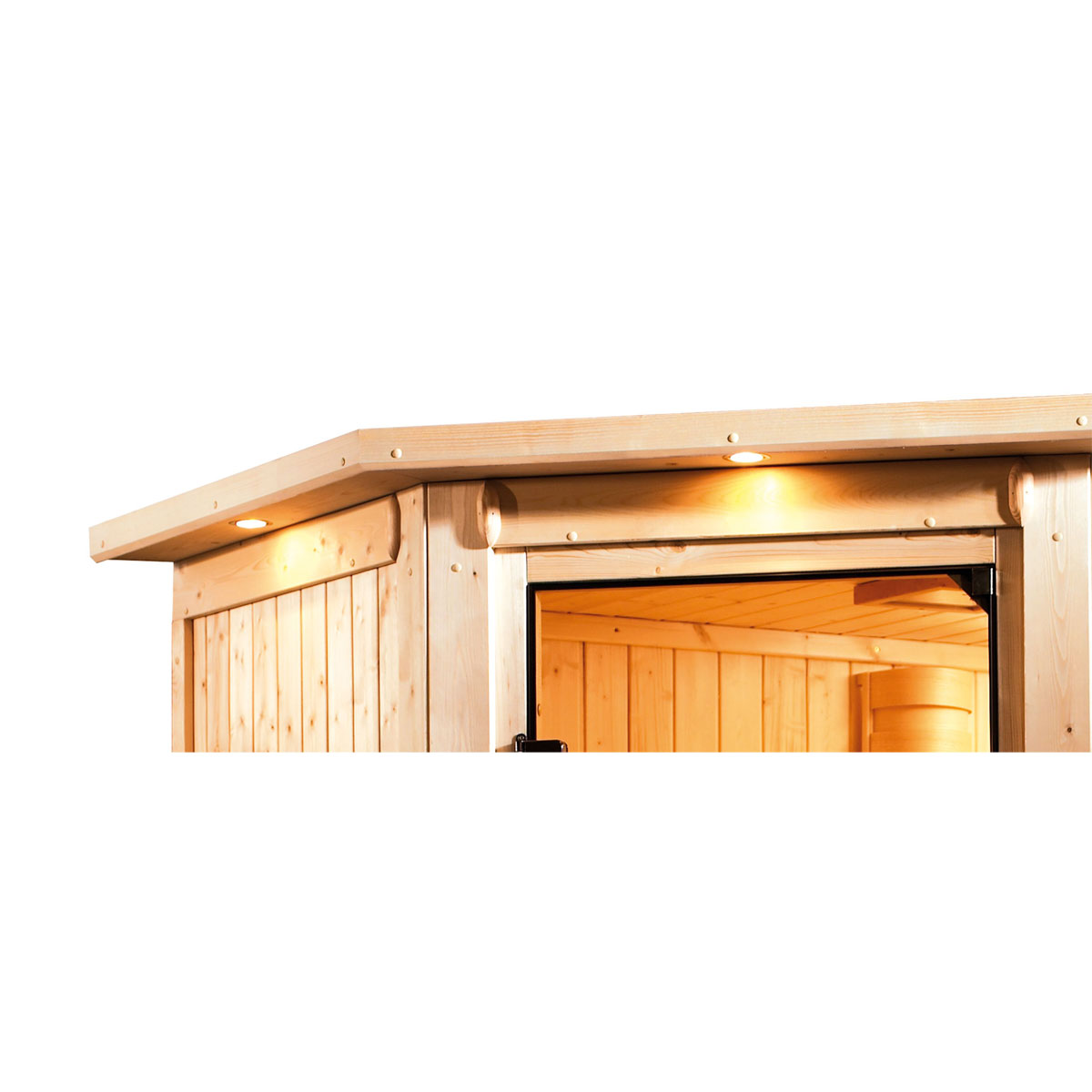 Karibu Sauna Leona mit Dachkranz Bild 3