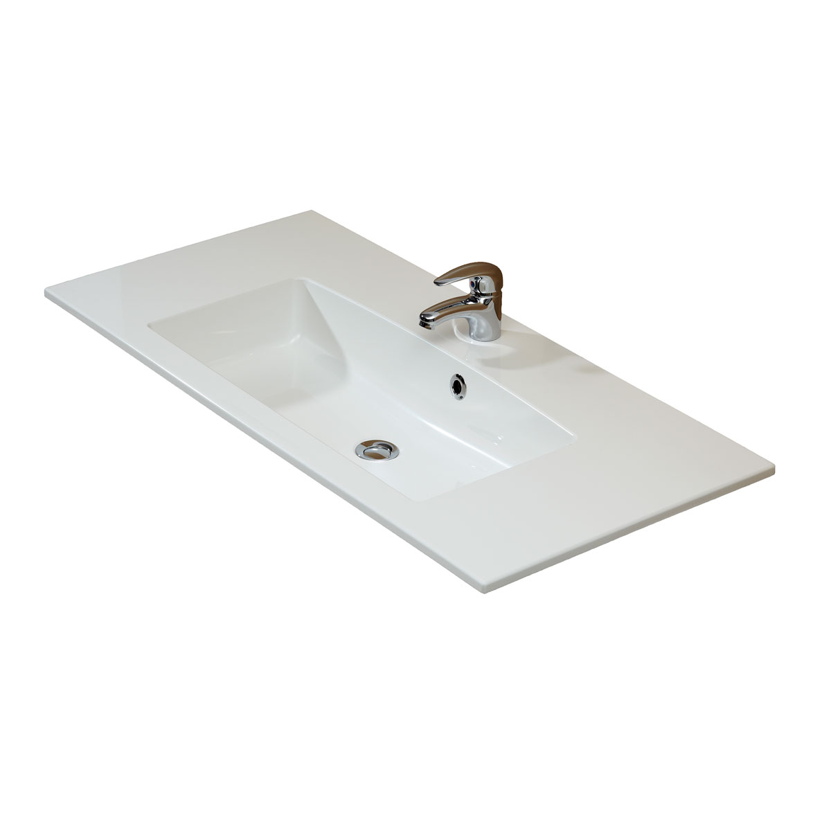 Pelipal Mineralmarmor-Waschtisch Trentino weiß 107 x 1,5 x 20 cm Bild 1