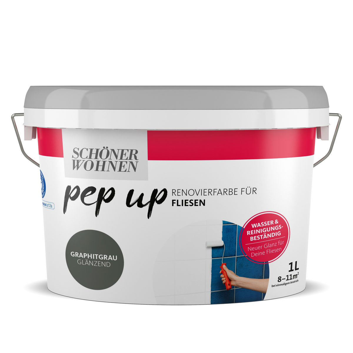 Schöner Wohnen Farbe pep up Fliesen graphitgrau 1 L