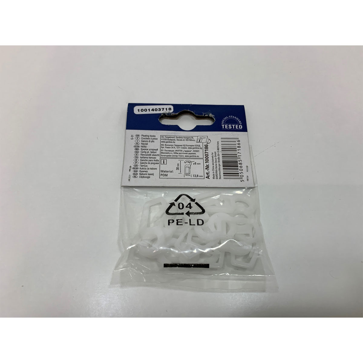 Gardinia Faltenlegehaken Pom 20 mm weiß Bild 2